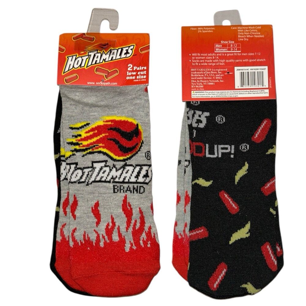 1x Hot Tamales Novelty Fun One Size 1-2Pair Low Cut